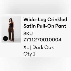 Banana Republic Wide-Leg Crinkled Satin Pull on Pants